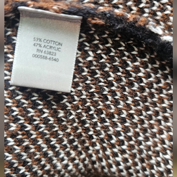 CJ Banks Brown Patterned Long Cardigan Sweater Pockets Autumn - Picture 4 of 4